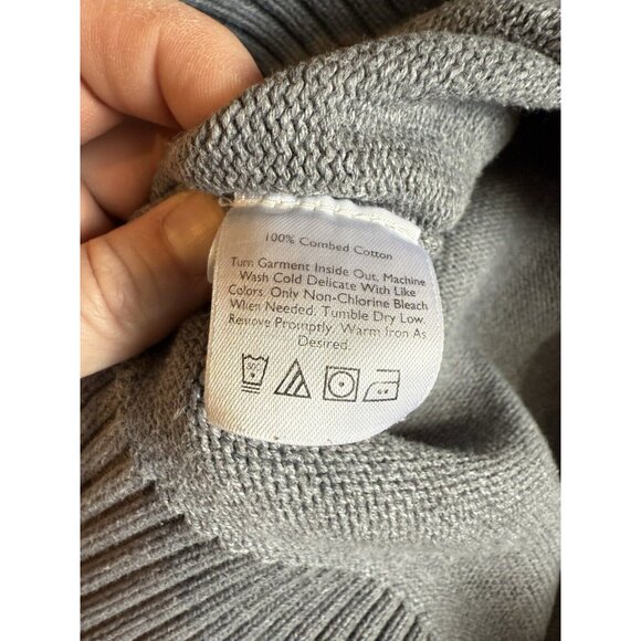 Eddie Bauer Sweater Size M Henley Collar Preppy Cozy Heavy Gray - Picture 4 of 8